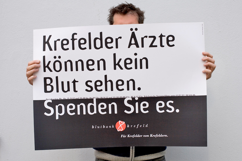 Kampagne für die Blutbank, um 1993. © Horst Klein