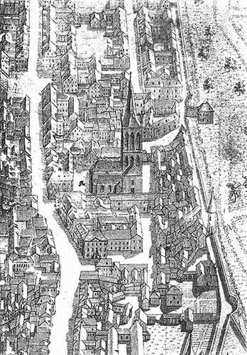 Isometrisches Blatt der Innenstadt aus dem Jahr 1789. Foto: Stadtarchiv Krefeld