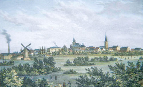 Idealansicht aus dem Jahr 1835. Foto: Stadtarchiv Krefeld, Fotobestand, Objekt-Nr. 4396-35/938