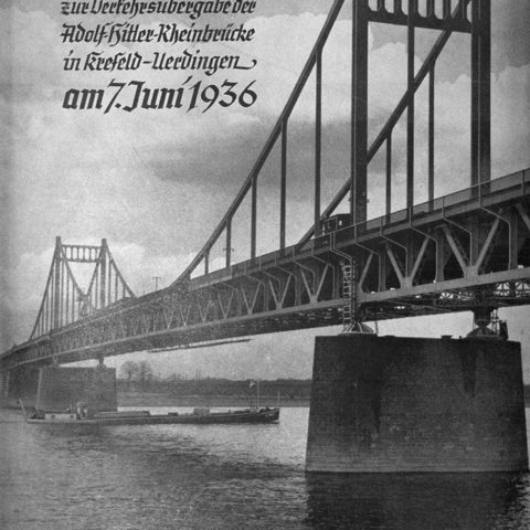 Titelblatt der Festschrift zur Eröffnung der Rheinbrücke 1936. Reproduktion: Dr. Ingrid Schupetta