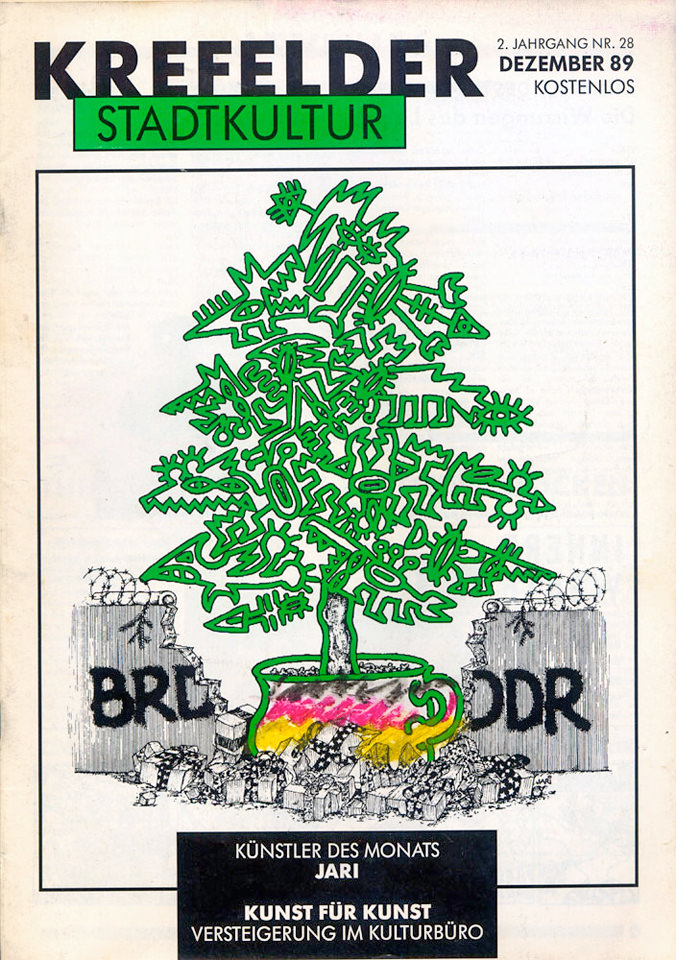 »Krefelder Stadtkultur«, Ausgabe Dezember 1989, Titelbild: Jari Banas. Repro: K.-H. Bongartz