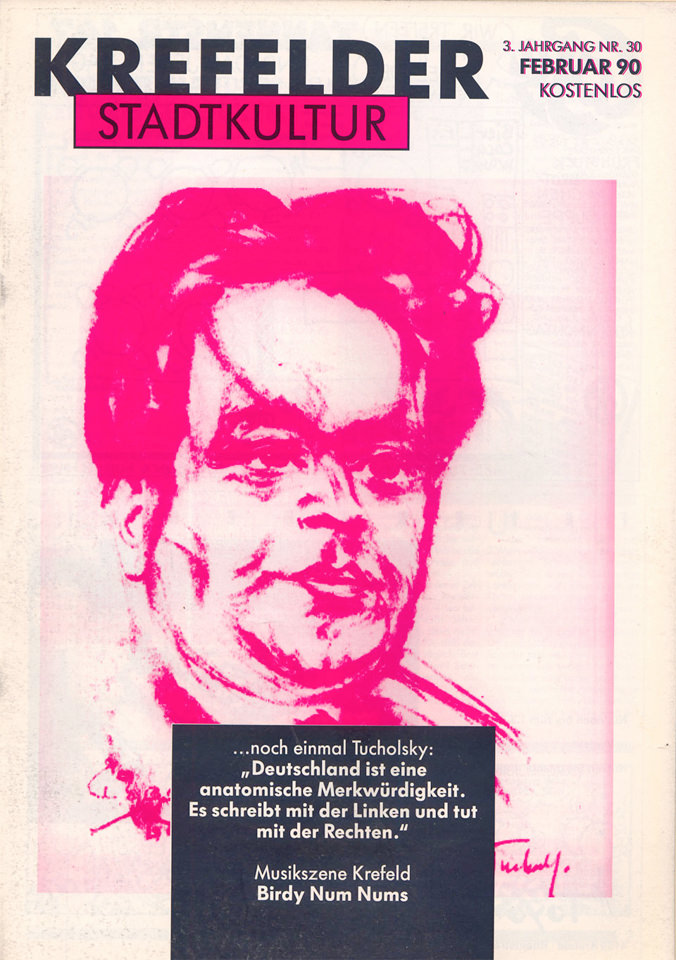 »Krefelder Stadtkultur«, Ausgabe Februar 1990. Repro: K.-H. Bongartz