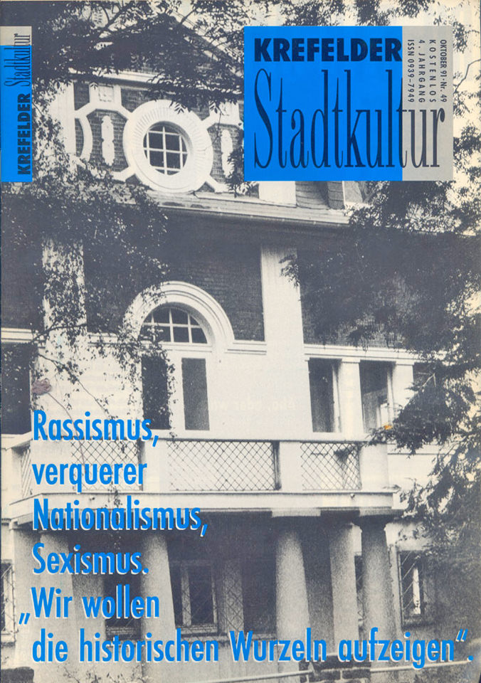 »Krefelder Stadtkultur«, Ausgabe Oktober 1991. Repro: K.-H. Bongartz